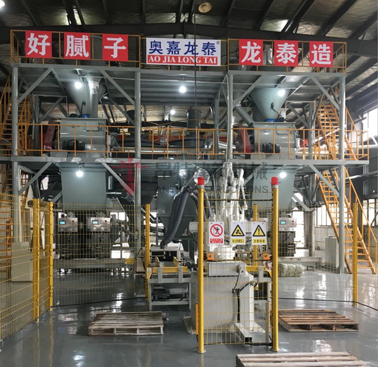 Semiautomatic manufacturing plant-dry pack tile bonding glue