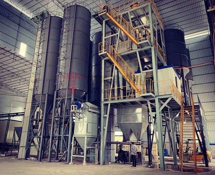 Ready mixed dry pack lime mortar mix production plant